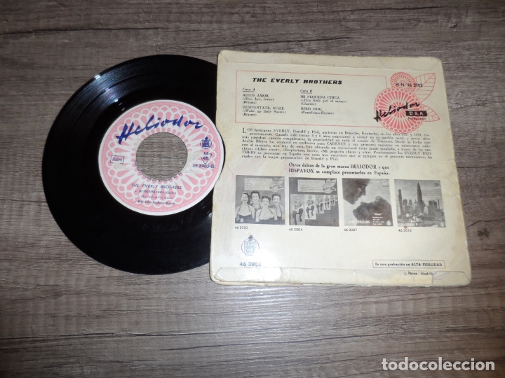 Discos de vinilo: THE EVERLY BROTHERS - ADIOS AMOR + 3 - Foto 2