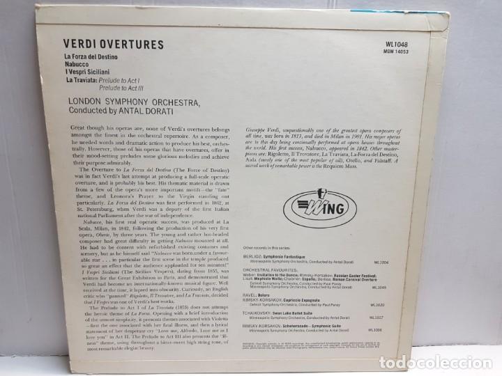 Discos de vinilo: LP-VERDI OVERTURES- en funda original a&ntilde;o 1958 - Foto 2