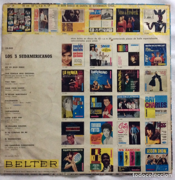 Discos de vinilo: LOS 3 SUDAMERICANOS VINILO (1966) - Foto 2