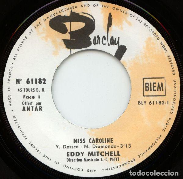Discos de vinilo: Miss Caroline / Paul - Eddy Mitchell - Foto 3