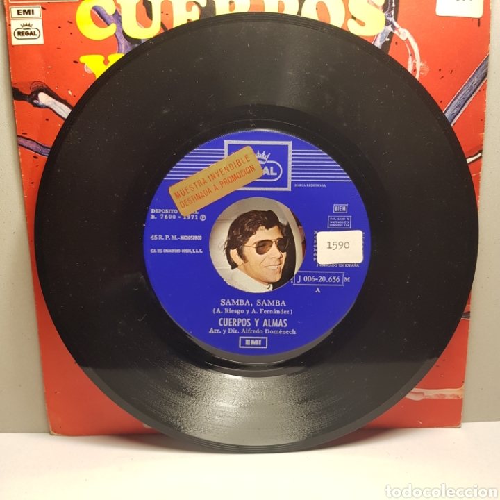 Discos de vinilo: CUERPOS Y ALMAS - SAMBA SAMBA SINGLE - Foto 3