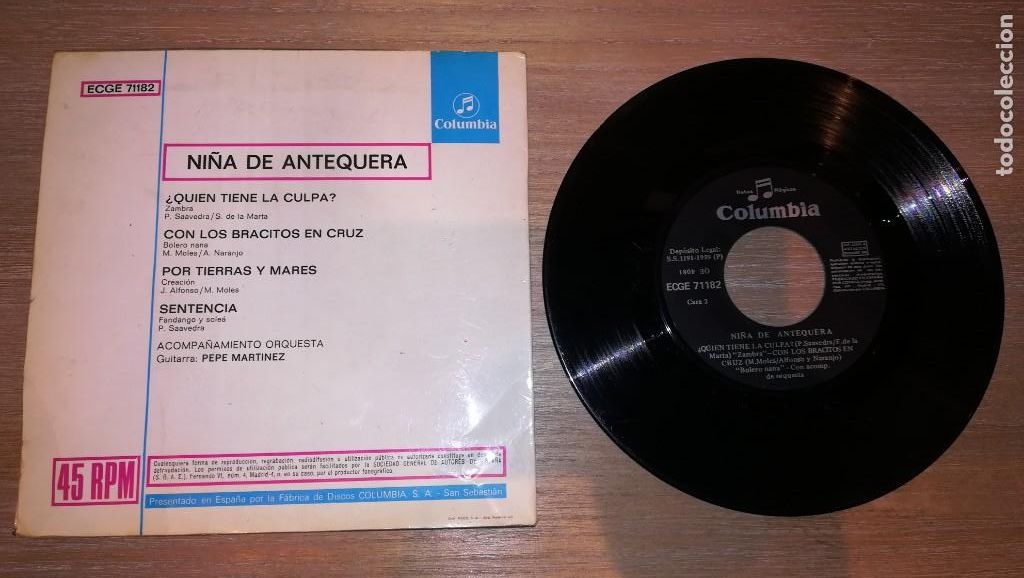 Discos de vinilo: Disco Ni&ntilde;a de Antequera - Foto 2