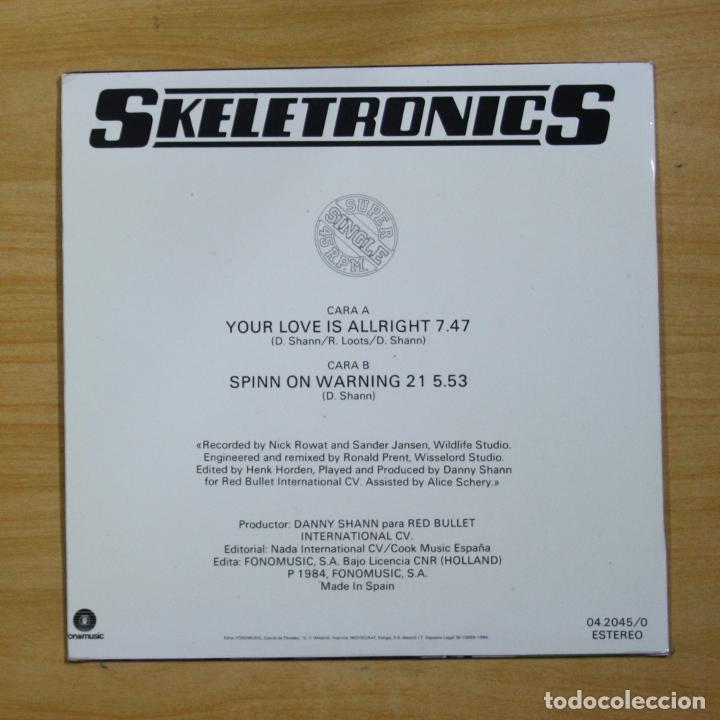 Discos de vinilo: SKELETRONICS - YOUR LOVE IS ALLRIGHT - MAXI - Foto 2