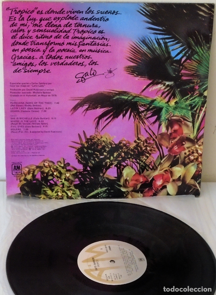 Discos de vinilo: GATO BARBIERI - TROPICO  A M - 1979 - Foto 2
