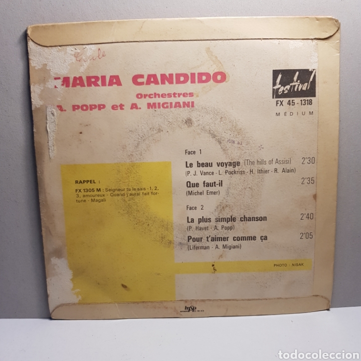 Discos de vinilo: MARIA CANDIDO - SINGLE - Foto 2