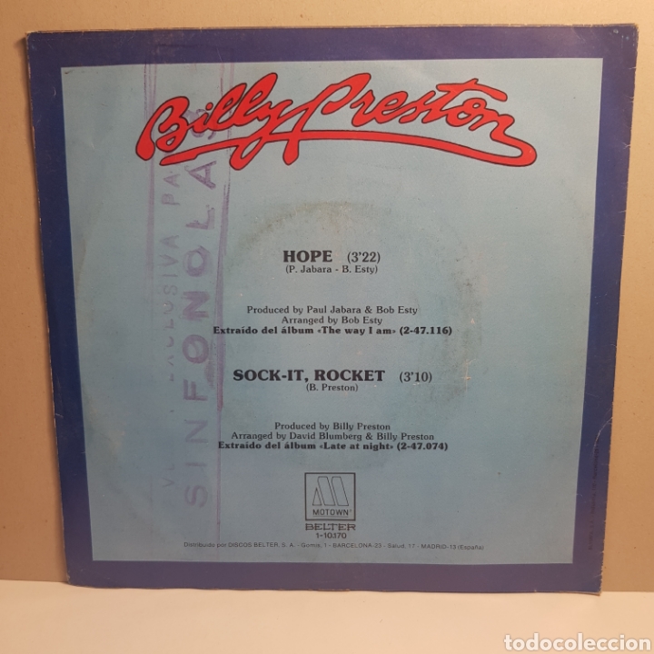 Discos de vinilo: BILLY PRESTON - SINGLE - Foto 2