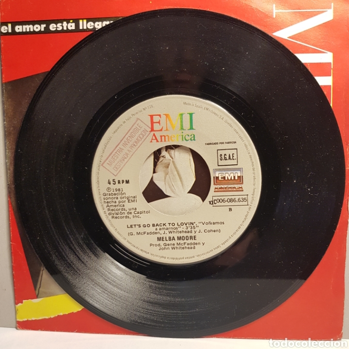 Discos de vinilo: MELBA MOORE - EMI 1982 SINGLE - Foto 4