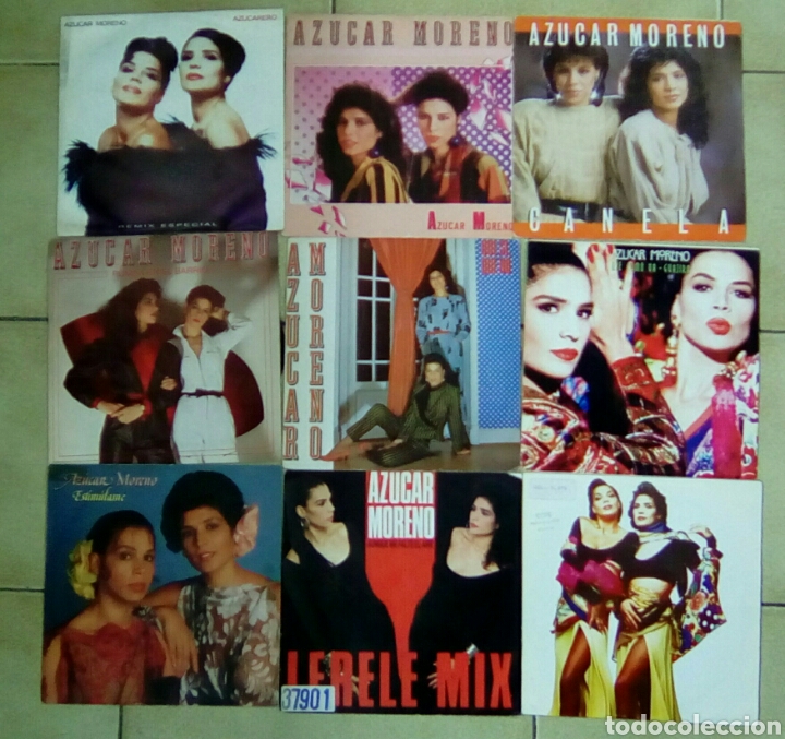 Discos de vinilo: LOTE DE 9 SINGLES DE AZ&Uacute;CAR MORENO - Foto 1