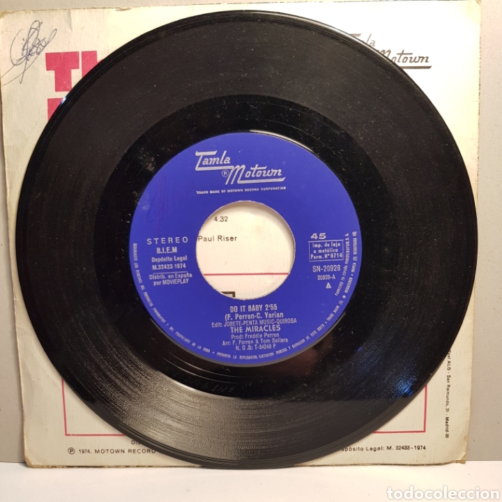 Discos de vinilo: THE MIRACLES - DO IT BABY - SINGLE - Foto 4