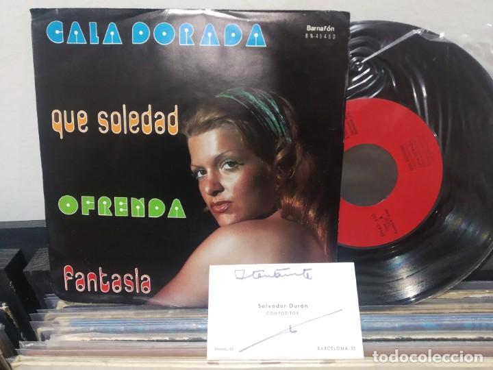Discos de vinilo: Single cala dorada que soledad con tarjeta del compositor dedicada ex/ex - Foto 1