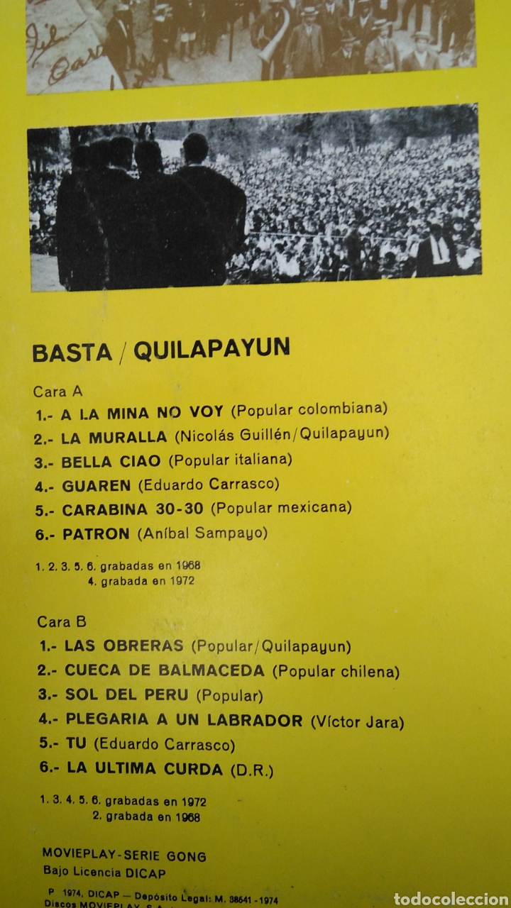 Discos de vinilo: Quilapayun basta , LP , 1974 - Foto 3