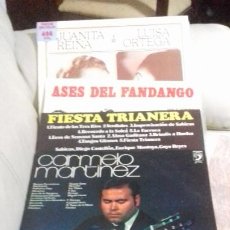 Discos de vinilo: LOTE 5 DISCOS. JUANITA REINA, LUISA ORTEGA, CARMELO MARTINEZ, FIESTA TRIANERA, ASES DEL FANDANGO.... Lote 184125156