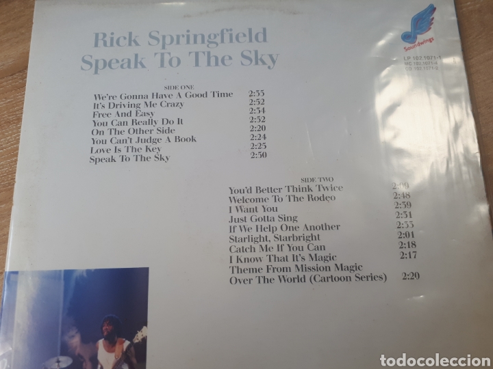 Discos de vinilo: RICK SPRINGFIELD SPEAK TO THE SKY - Foto 2