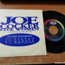 Discos de vinilo: JOE COCKER FIVE WOMEN TEMA COMPUESTO POR PRINCE SINGLE VINILO PROMOCIONAL DEL AÑO 1992 2 TEMAS