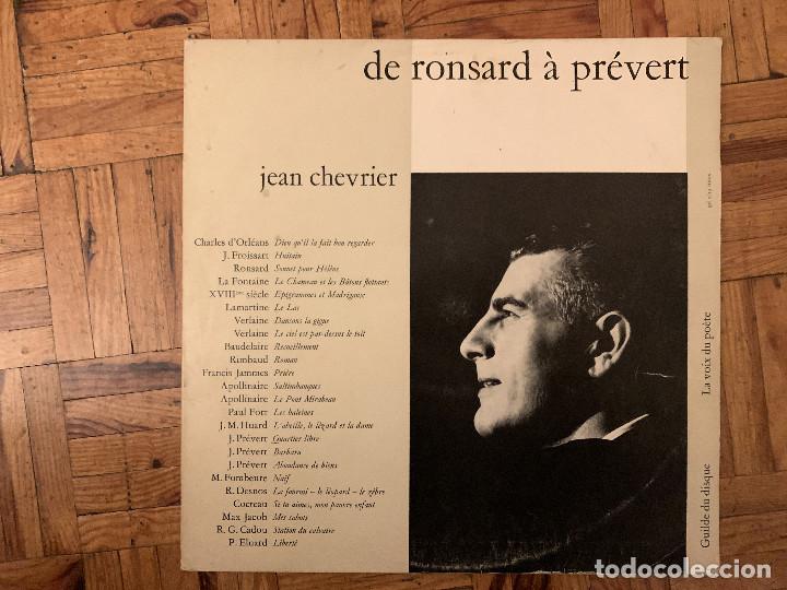Discos de vinilo: Jean Chevrier &ndash; De Ronsard &agrave; Pr&eacute;vert - lp - 1955 + - Foto 1