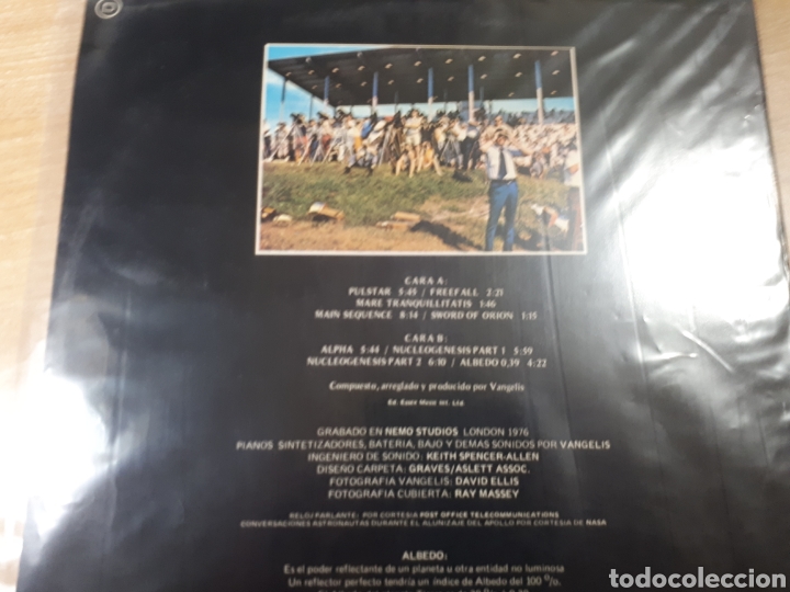 Discos de vinilo: VANGELIS ALBEDO 0.39 - Foto 2