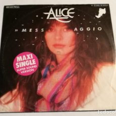 Discos de vinilo: ALICE - MESSAGGIO - 1982. Lote 184284377