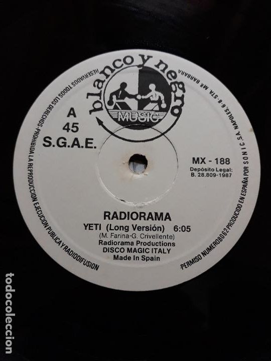 Discos de vinilo: Yeti- radiorama- maxi single blanco & negro 1987 - Foto 3