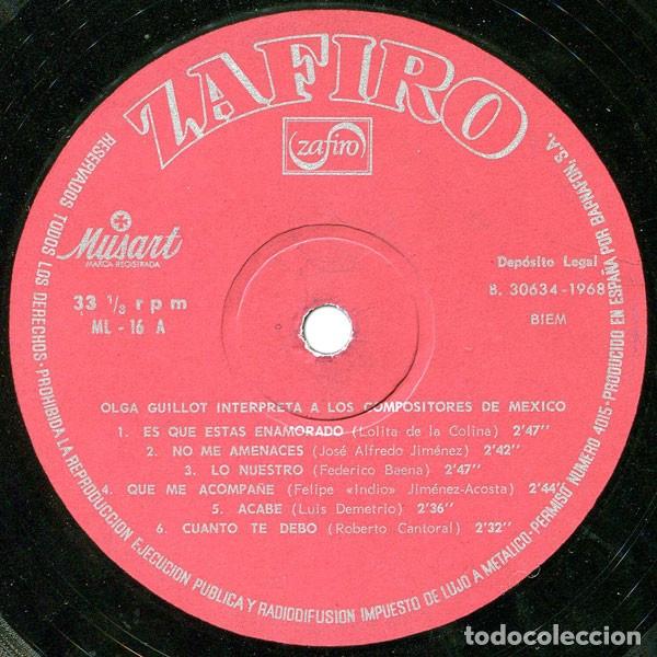 Discos de vinilo: Interpreta A Los Compositores De M&eacute;xico - Olga Guillot - Foto 2