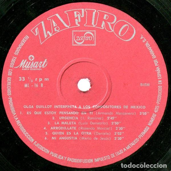 Discos de vinilo: Interpreta A Los Compositores De M&eacute;xico - Olga Guillot - Foto 3