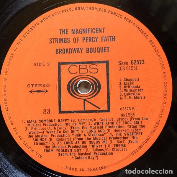Discos de vinilo: Broadway Bouquet - The Percy Faith Strings - Foto 3