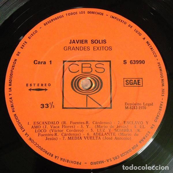 Discos de vinilo: Grandes Exitos - Javier Sol&iacute;s - Foto 3