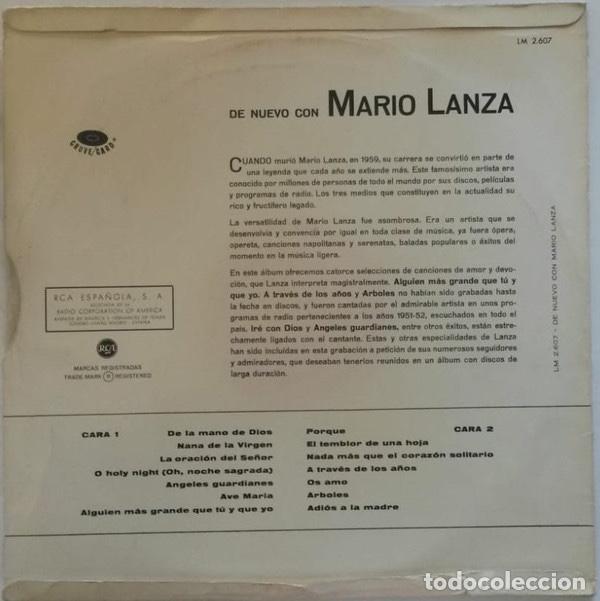 Discos de vinilo: De nuevo con Mario Lanza - Mario Lanza - Foto 2