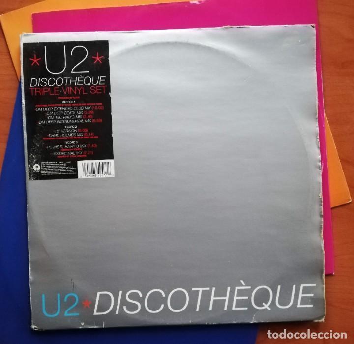 Discos de vinilo: U2 - DISCOTHEQUE - 1997 TRIPLE MAXI-SINGLE - Foto 2