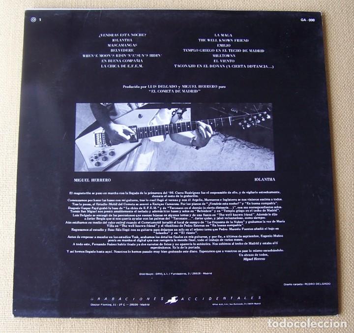 Discos de vinilo: MIGUEL HERRERO - IOLANTHA LP (EL COMETA DE MADRID) - Foto 2