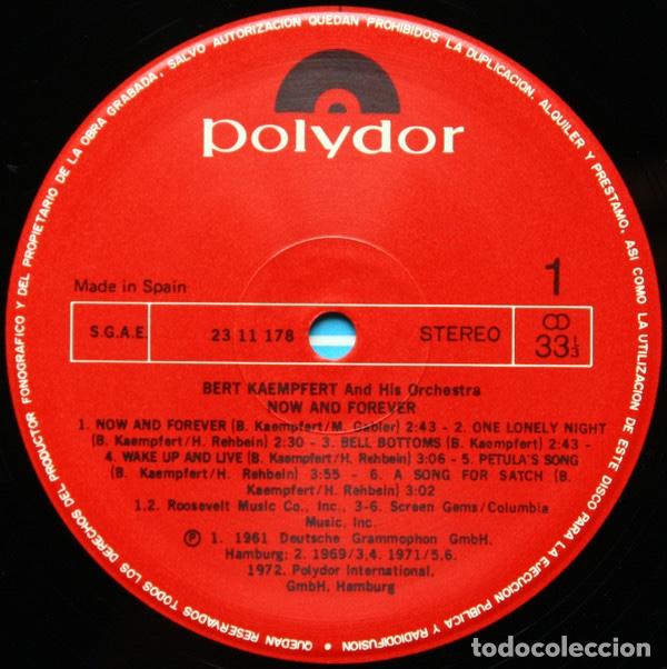 Discos de vinilo: Now And Forever - Bert Kaempfert & His Orchestra - Foto 3