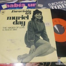 Discos de vinilo: SINGLE 1969 MURIEL DAY THE WAGES OF LOVE EUROVIDION 69 MUY BUEN ESTADO. Lote 184799561
