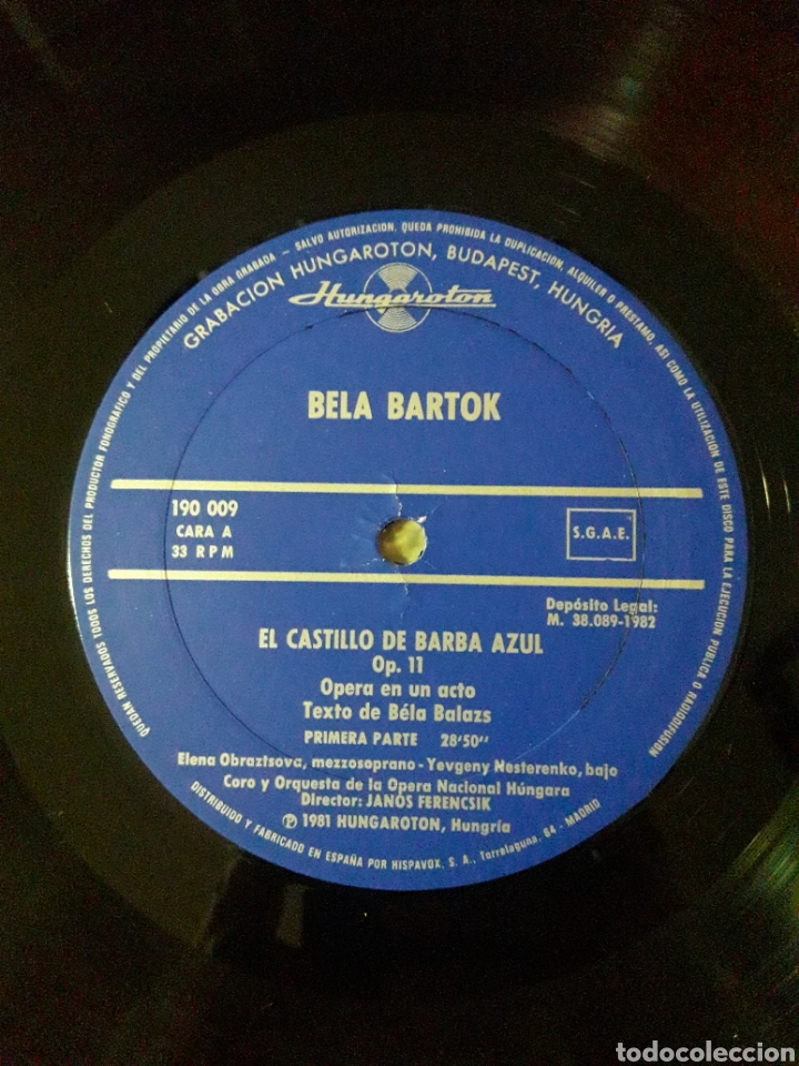 Discos de vinilo: BARTOK, EL CASTILLO DE BARBA AZUL- Dir. J. FERENCSIK - Foto 3