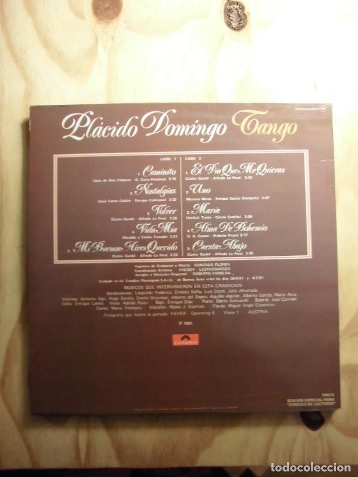 Discos de vinilo: LP VINILO PL&Aacute;CIDO DOMINGO TANGO - Foto 2