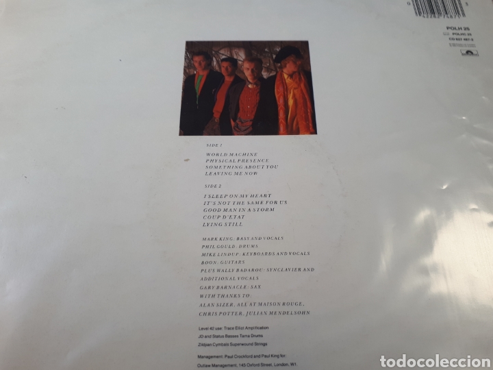 Discos de vinilo: LEVEL 42 WORLD MACHINE - Foto 2