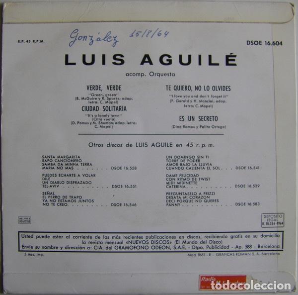 Discos de vinilo: Mas Ritmo.... De Luis Aguile - Luis Aguile - Foto 2