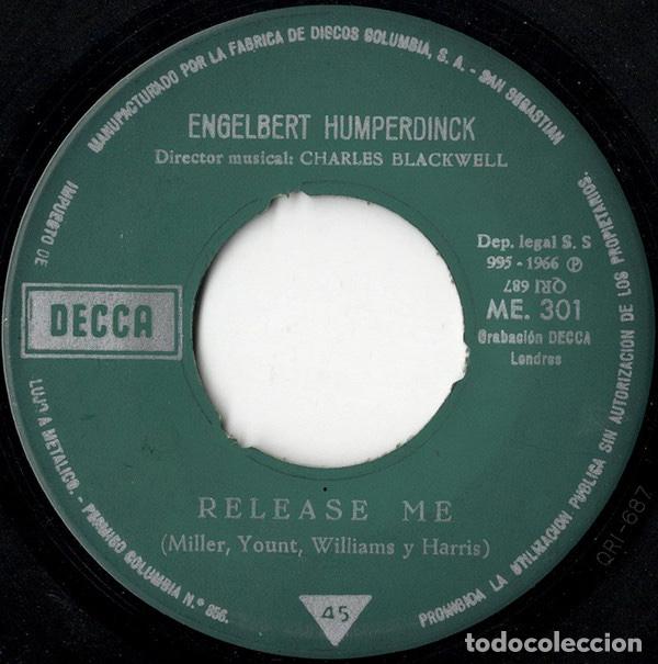Discos de vinilo: Ten Guitars / Release Me - Engelbert Humperdinck - Foto 3