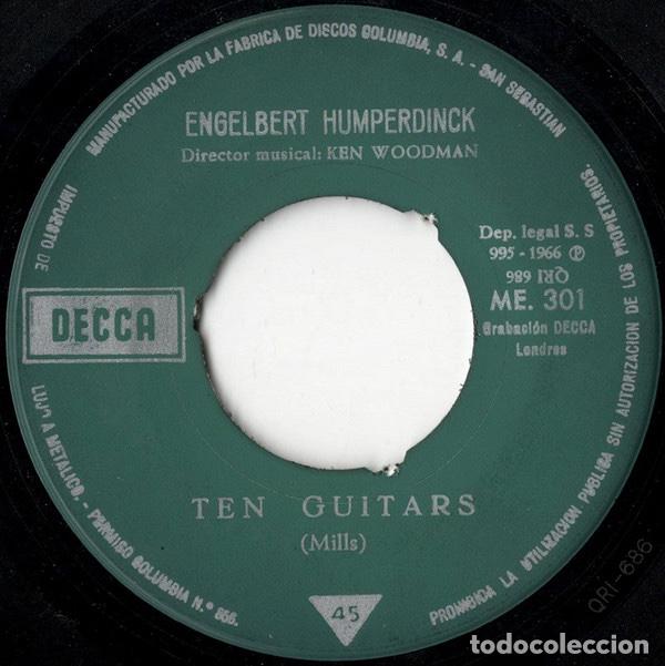 Discos de vinilo: Ten Guitars / Release Me - Engelbert Humperdinck - Foto 4