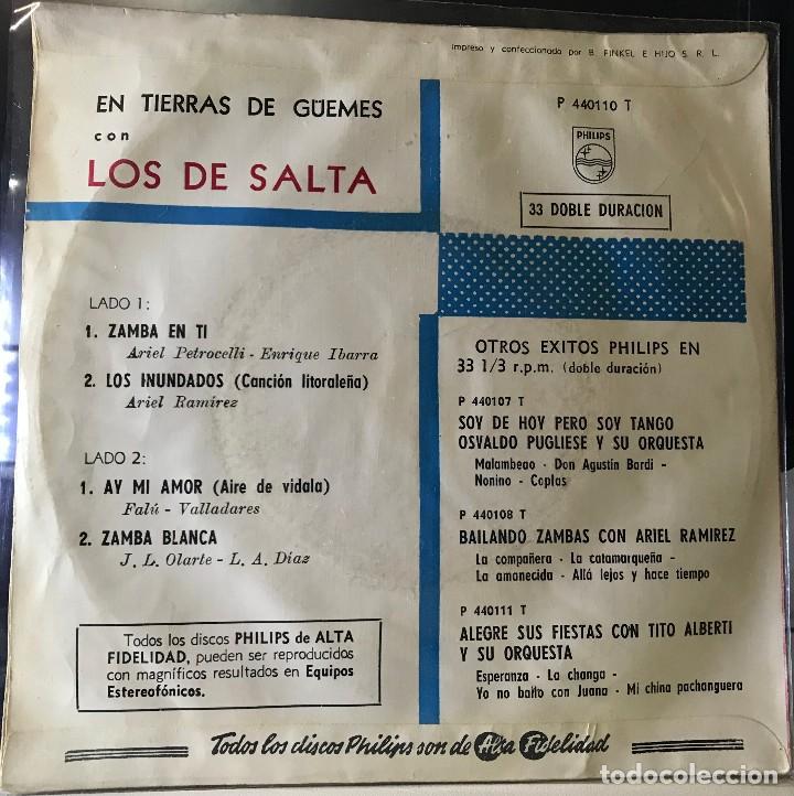 Discos de vinilo: EP argentino de Los de Salta a&ntilde;o 1962 - Foto 2