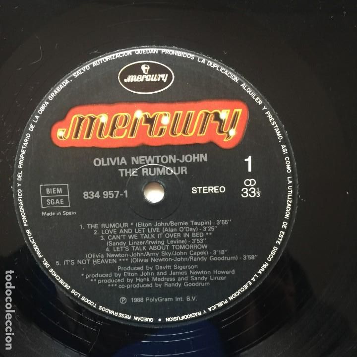Discos de vinilo: Olivia Newton-John - The Rumour - Foto 6