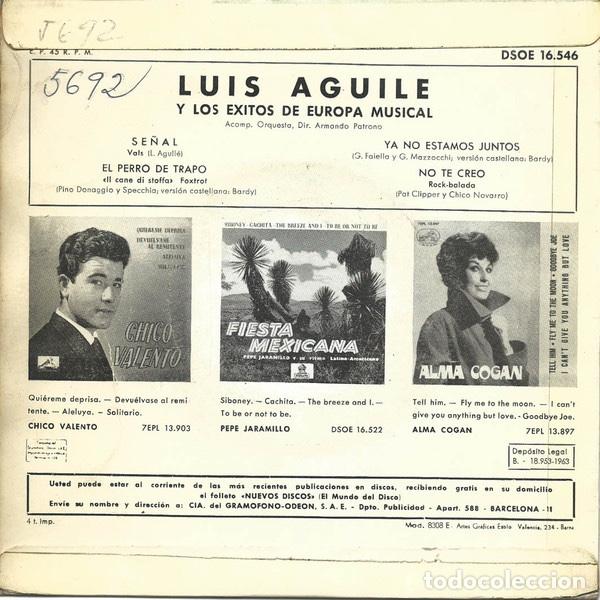 Discos de vinilo: Los &Eacute;xitos De Europa Musical - Luis Aguile - Foto 2