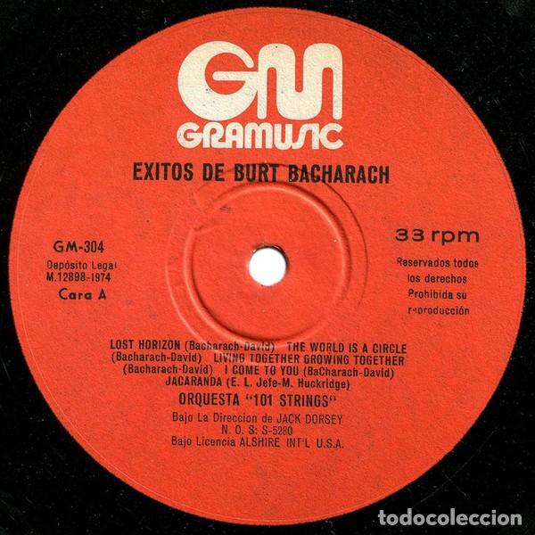 Discos de vinilo: 101 Strings - Exitos De Burt Bacharach - Gramusic GM-304 - 1974 - Foto 3