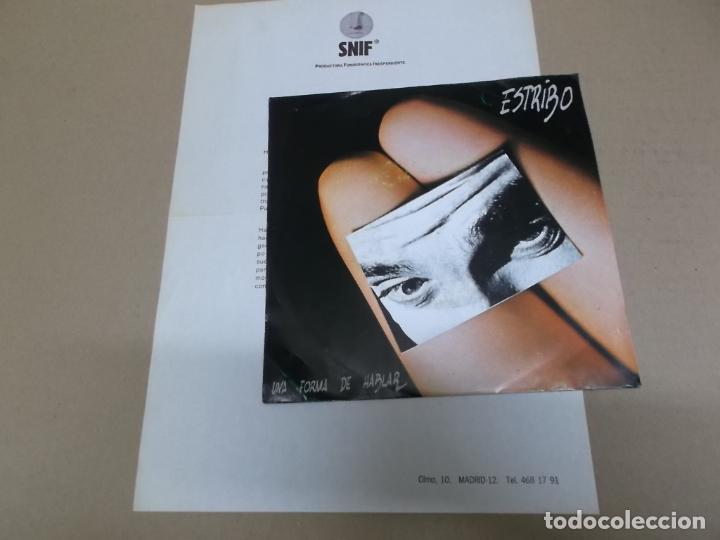 Disques de vinyle: ESTRIBO (SINGLE) UNA FORMA DE HABLAR A&Ntilde;O &ndash; 1984 &ndash; PROMOCIONAL + HOJA PROMOCIONAL