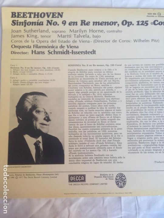 Discos de vinilo: BEETHOVEN SINFONIAS n9 - Foto 2