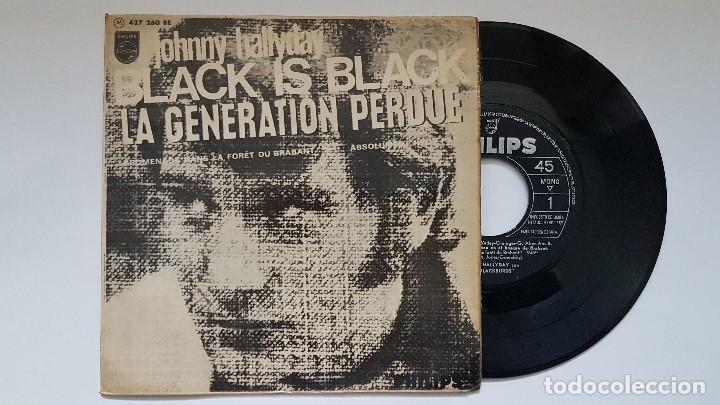 Discos de vinilo: Johnny Hallyday - Black is black. EP- año. 1966- editado por Philips.