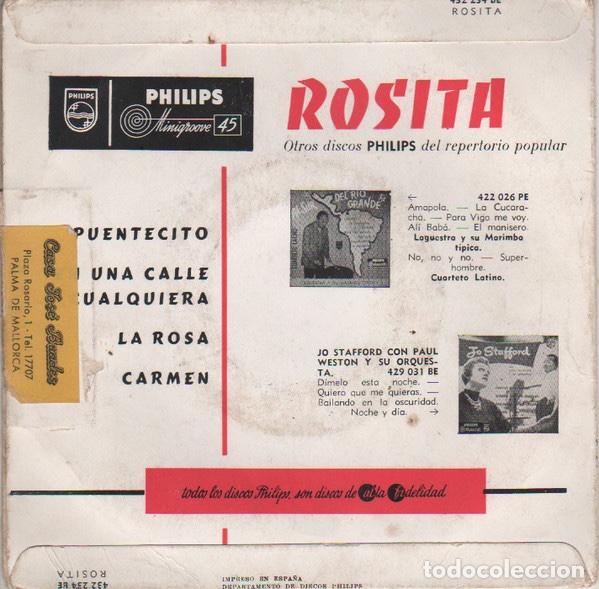 Discos de vinilo: Puentecito - Rosita - Foto 2