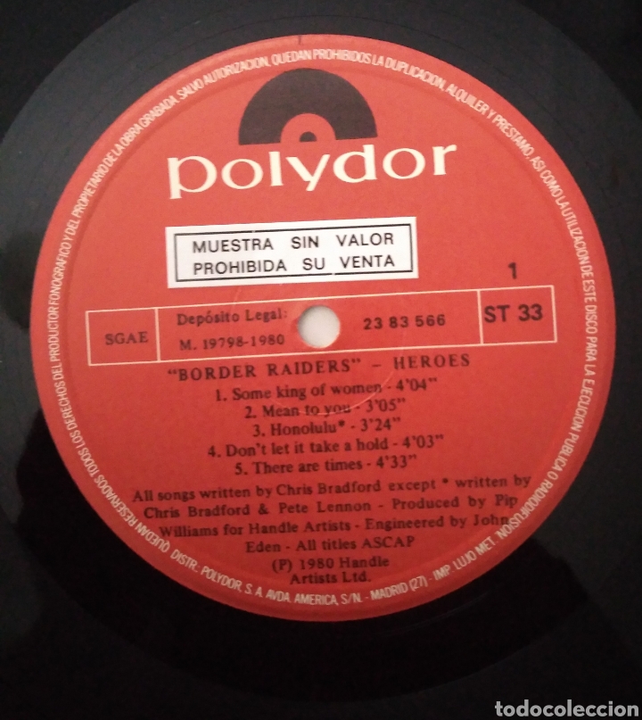 Discos de vinilo: H&eacute;roes - Border raiders - Foto 2