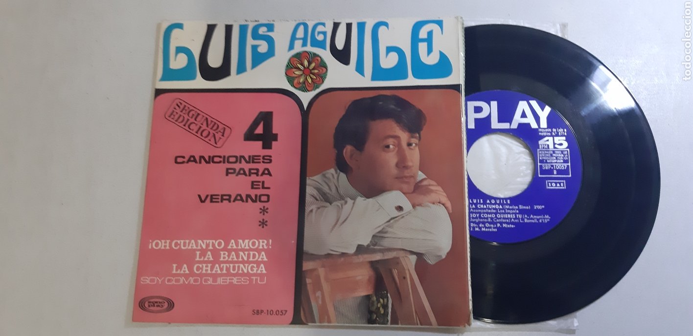 LUIS AGUILE. 4 CANCIONES PARA EL VERANO. SONOPLAY. SBP. 10.057 (Música - Discos de Vinilo - EPs - Solistas Españoles de los 50 y 60)