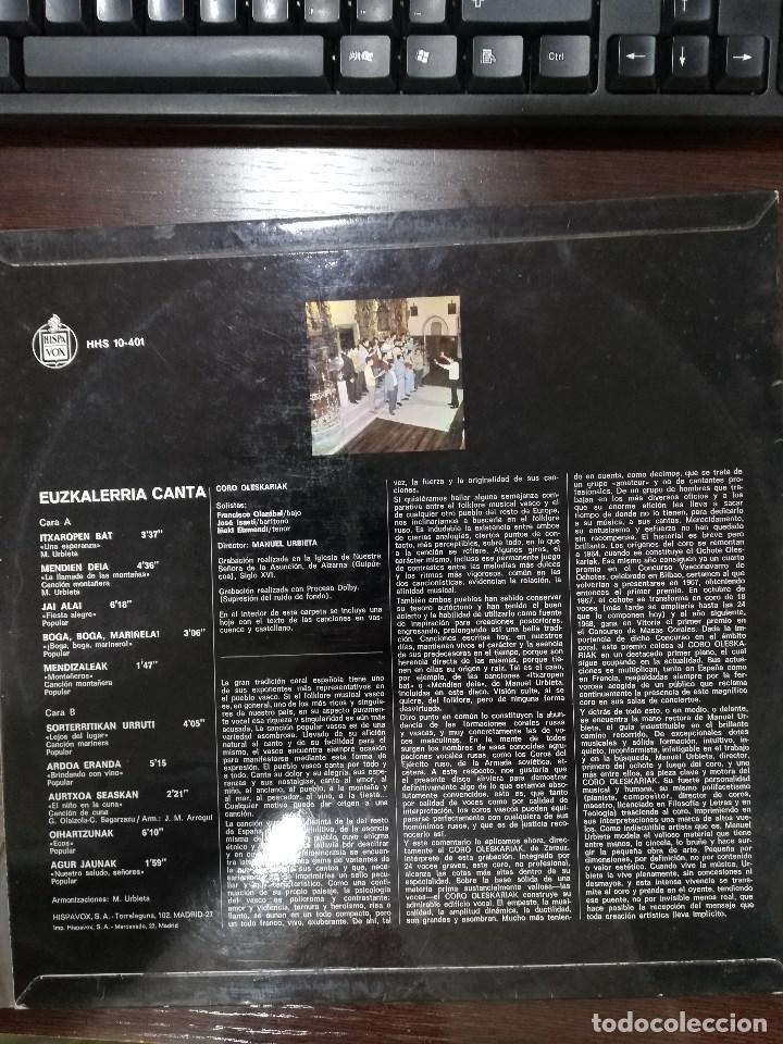 Discos de vinilo: CORO OLESKARIAK. Euskalerria canta - Foto 2