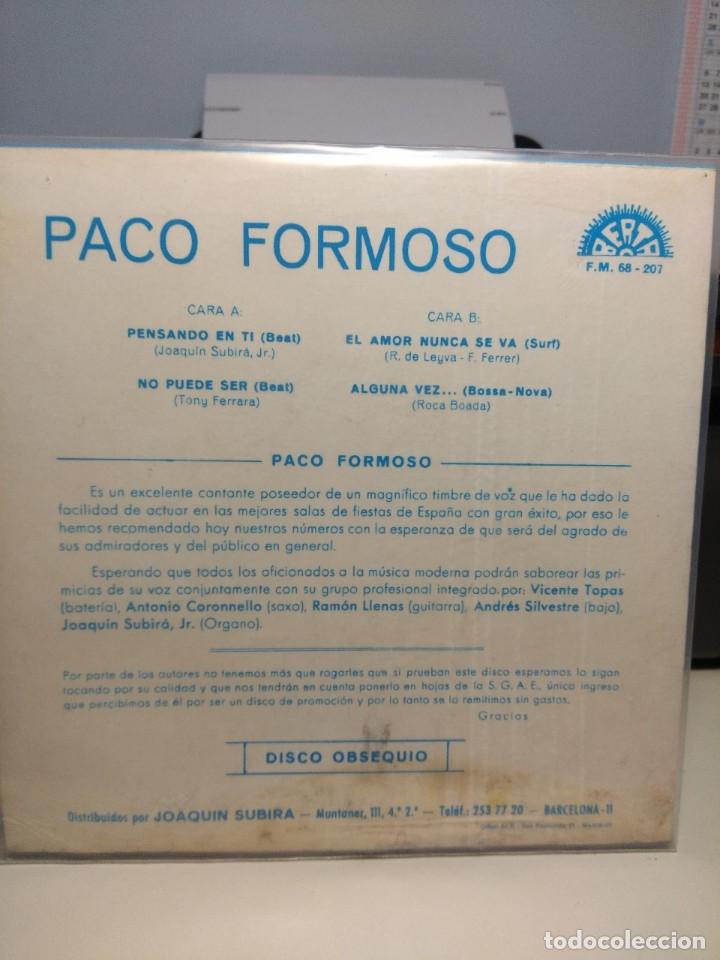 Discos de vinilo: EP PACO FORMOSO : PENSANDO EN TI ( BEAT ) + 3 - Foto 2