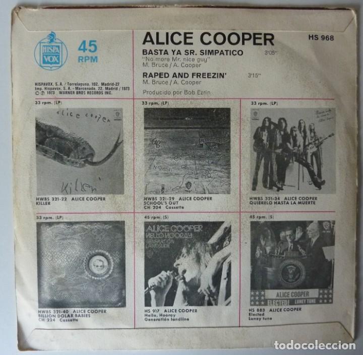 Discos de vinilo: ALICE COOPER // BASTA YA SR. SIMPATICO // 1973 // SINGLE - Foto 2